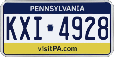 PA license plate KXI4928
