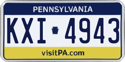 PA license plate KXI4943