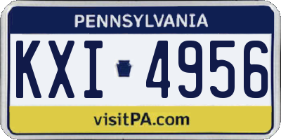 PA license plate KXI4956
