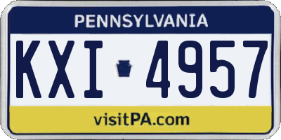 PA license plate KXI4957