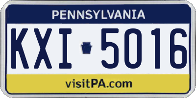 PA license plate KXI5016