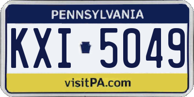 PA license plate KXI5049