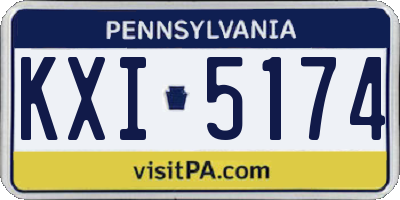 PA license plate KXI5174