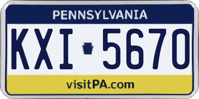 PA license plate KXI5670