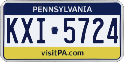 PA license plate KXI5724