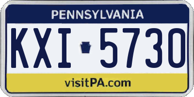 PA license plate KXI5730