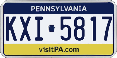 PA license plate KXI5817