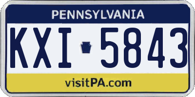 PA license plate KXI5843