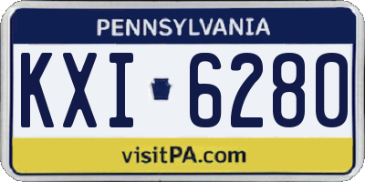 PA license plate KXI6280