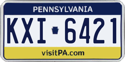 PA license plate KXI6421
