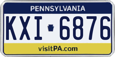 PA license plate KXI6876