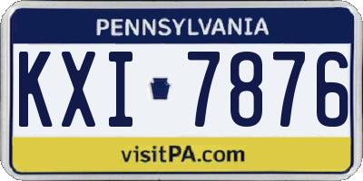PA license plate KXI7876