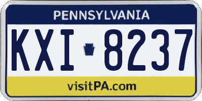 PA license plate KXI8237
