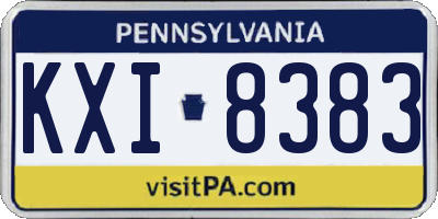 PA license plate KXI8383