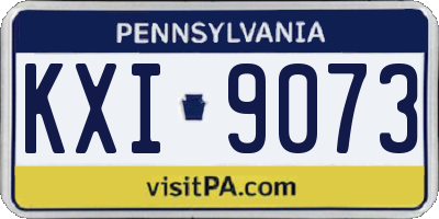 PA license plate KXI9073