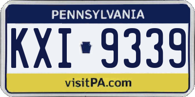 PA license plate KXI9339