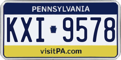 PA license plate KXI9578
