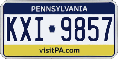 PA license plate KXI9857