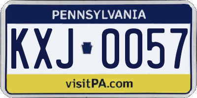 PA license plate KXJ0057