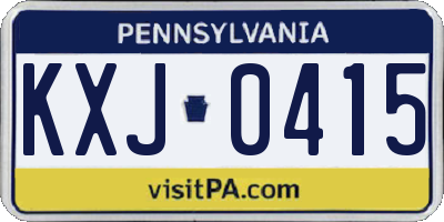 PA license plate KXJ0415