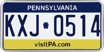 PA license plate KXJ0514