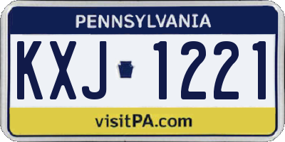 PA license plate KXJ1221
