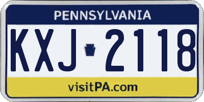 PA license plate KXJ2118
