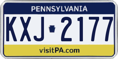 PA license plate KXJ2177