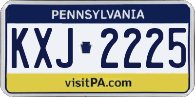 PA license plate KXJ2225