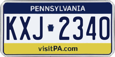 PA license plate KXJ2340