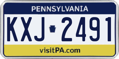 PA license plate KXJ2491