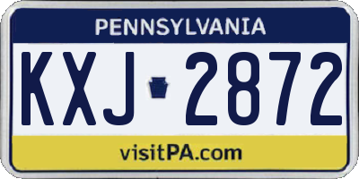 PA license plate KXJ2872