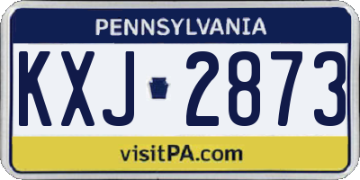 PA license plate KXJ2873