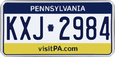 PA license plate KXJ2984