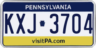 PA license plate KXJ3704