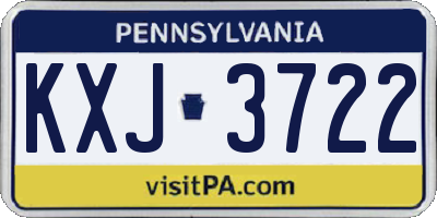 PA license plate KXJ3722