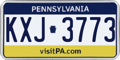 PA license plate KXJ3773