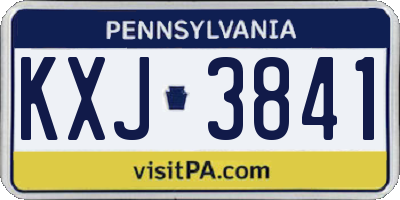 PA license plate KXJ3841