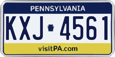 PA license plate KXJ4561