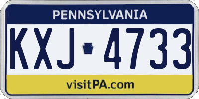 PA license plate KXJ4733