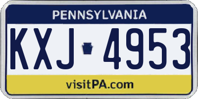 PA license plate KXJ4953