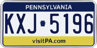 PA license plate KXJ5196