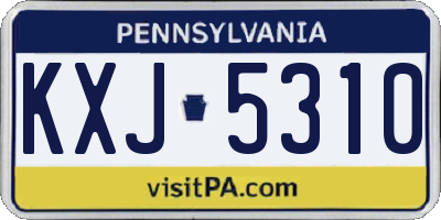 PA license plate KXJ5310