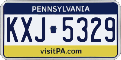 PA license plate KXJ5329