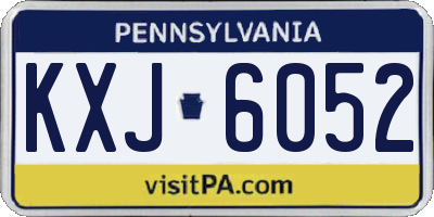 PA license plate KXJ6052