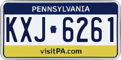 PA license plate KXJ6261