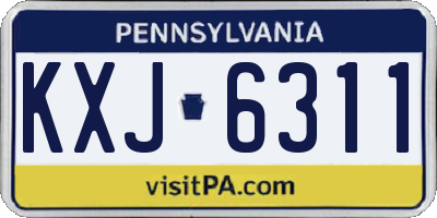 PA license plate KXJ6311