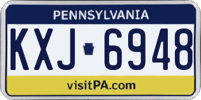PA license plate KXJ6948