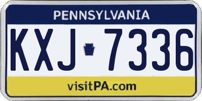 PA license plate KXJ7336