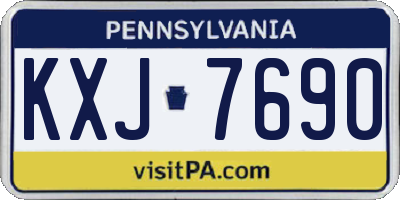 PA license plate KXJ7690